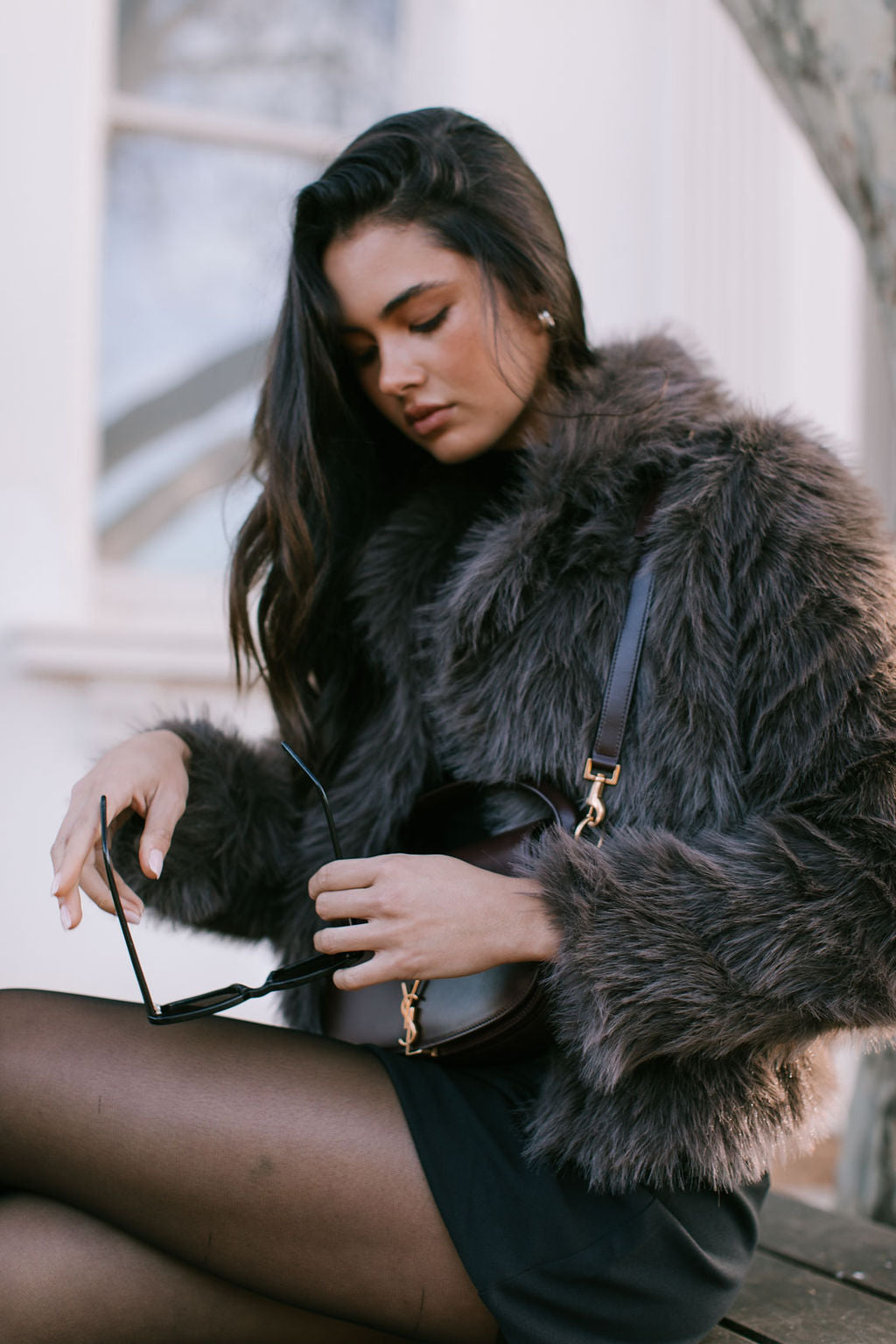 PRE ORDER Delilah Faux Fur Jacket Chocolate