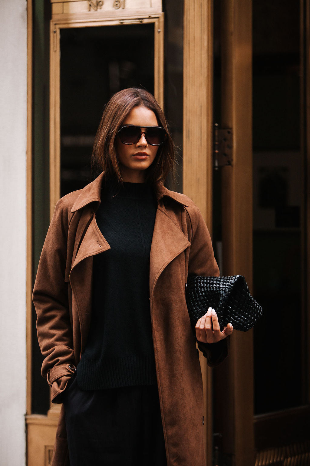 Qualia Trench Coat Chocolate