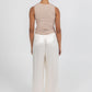 Eve Relaxed Pants - Cream Satin