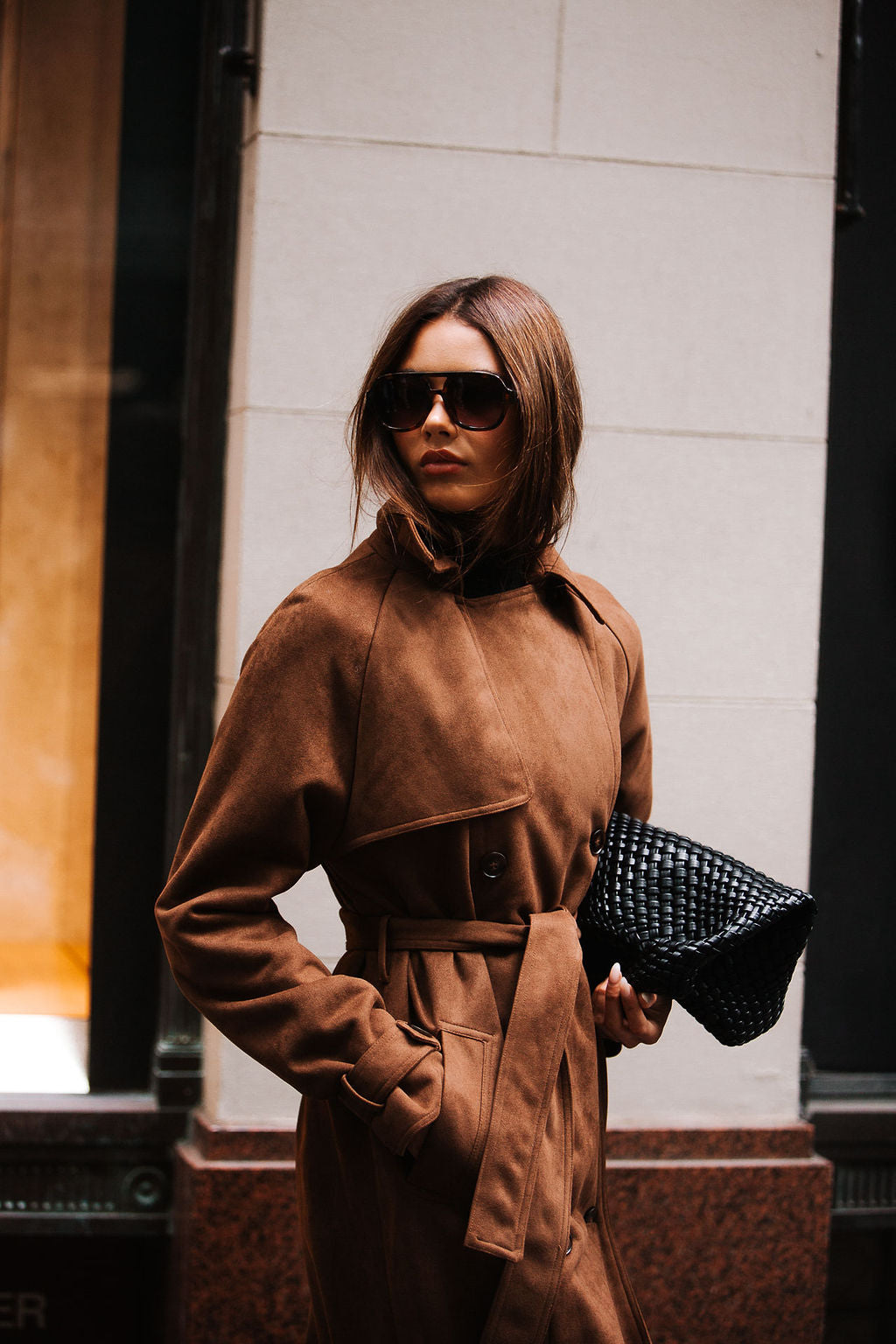 Qualia Trench Coat Chocolate