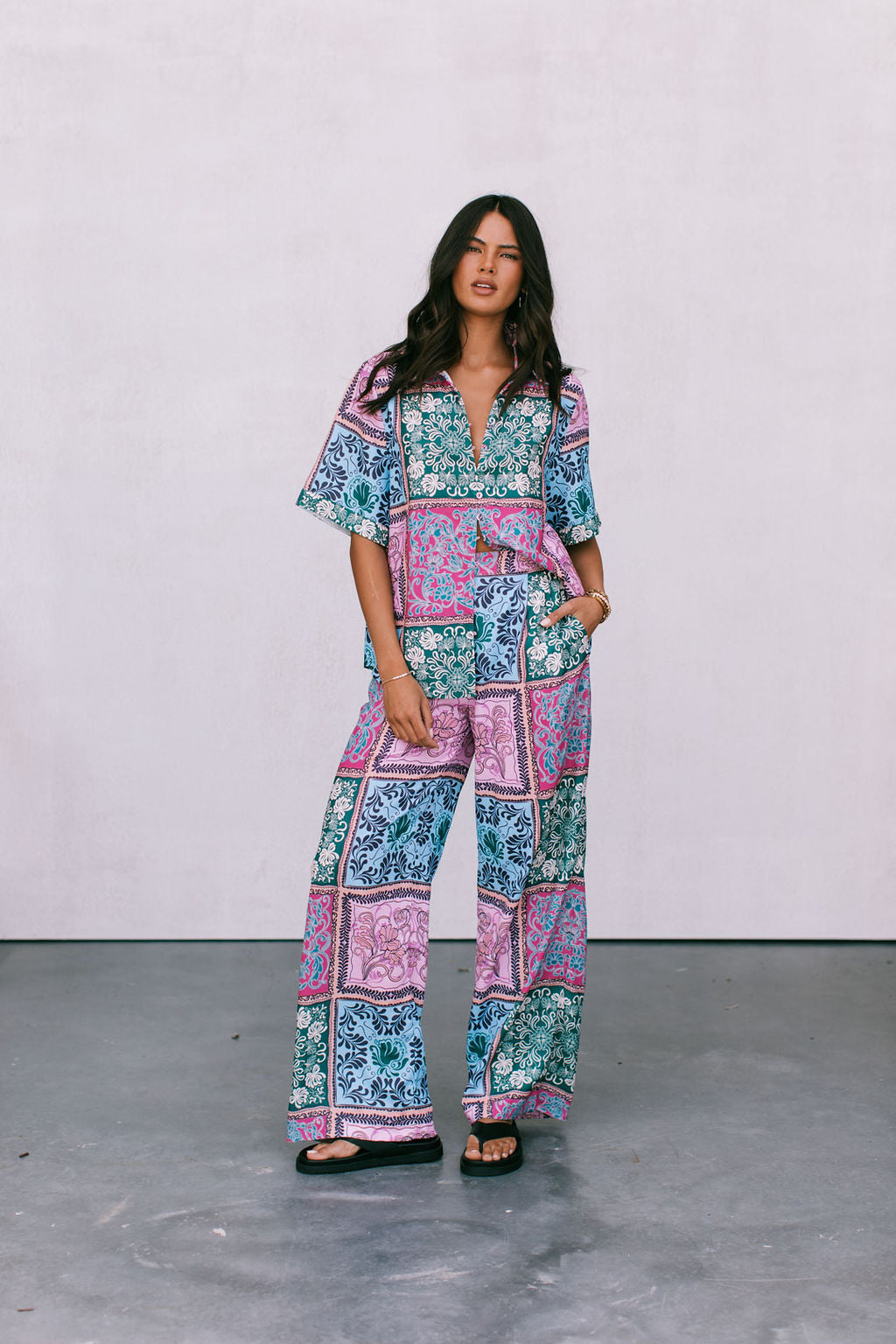 Loren Shirt Paisley Tile Print