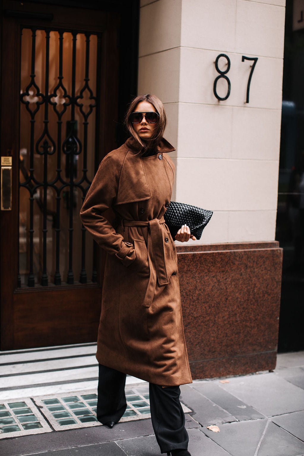 Qualia Trench Coat Chocolate