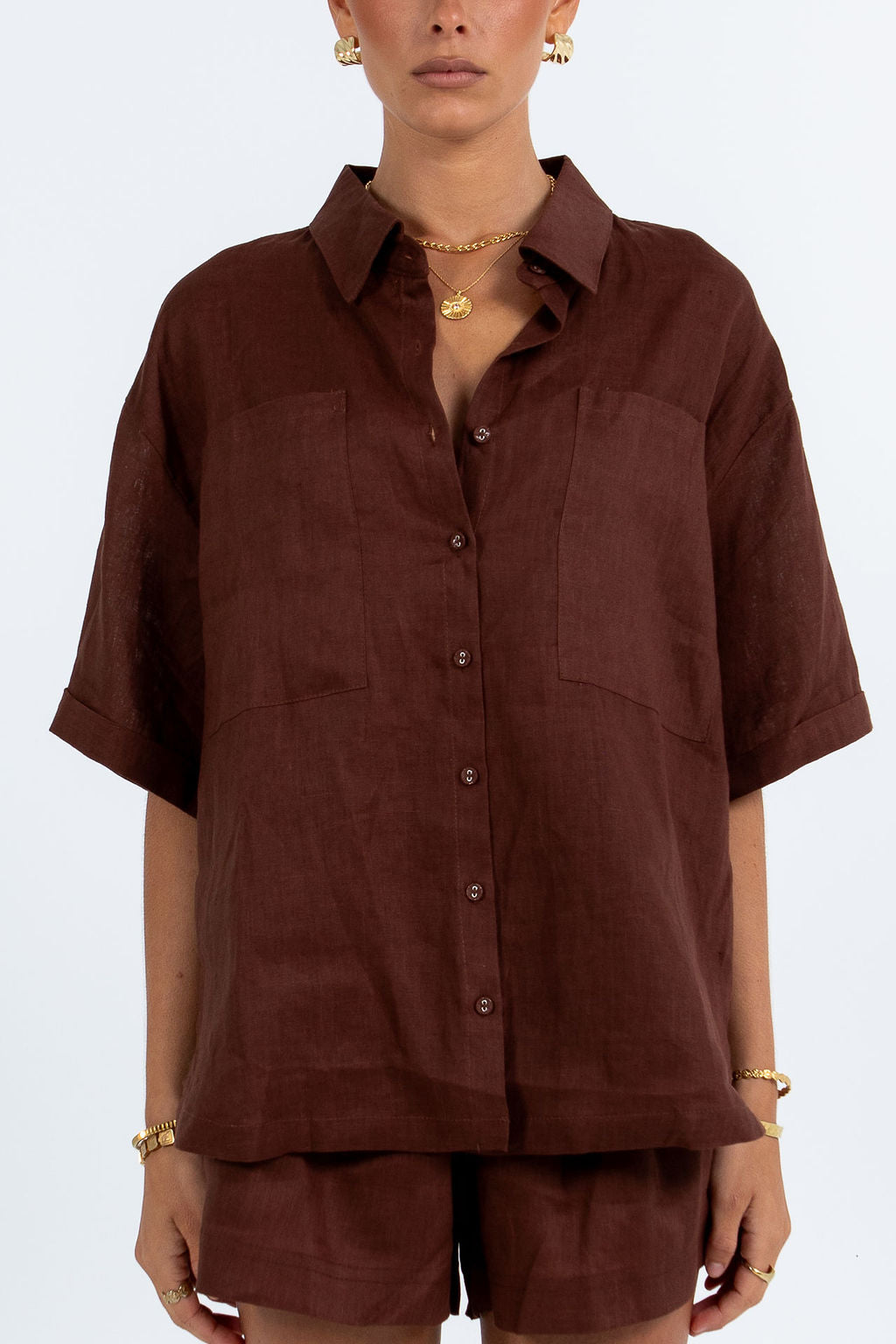 Santal Linen Shirt - Chocolate