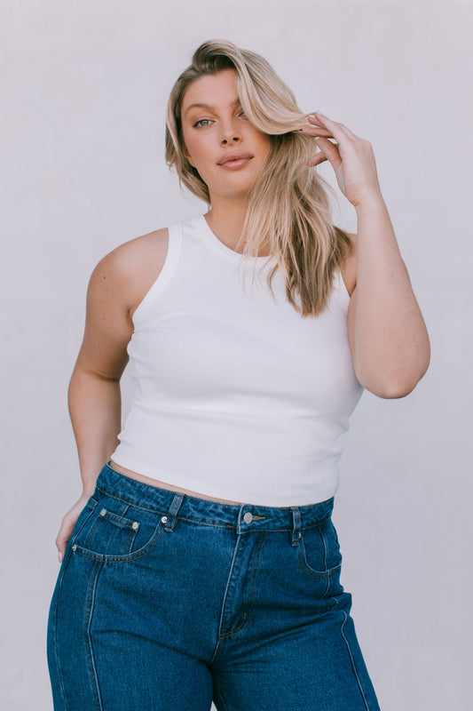 Janey Wide Leg Jeans - Dark Blue Wash