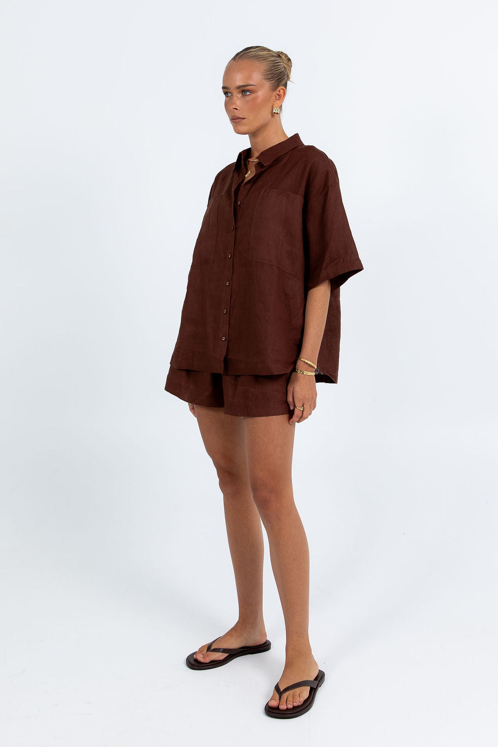 Santal Linen Shirt - Chocolate