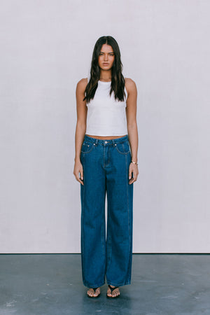 DISPATCH 07.05.25 - Janey Wide Leg Jeans - Dark Blue Wash