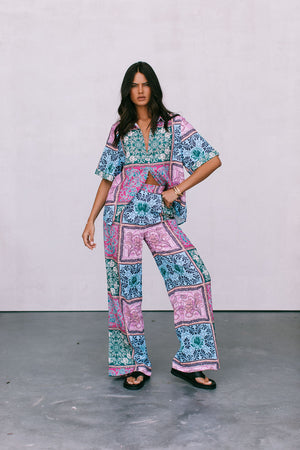 Loren Shirt - Paisely Tile Print