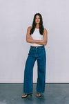 DISPATCH 07.05.25 - Janey Wide Leg Jeans - Dark Blue Wash