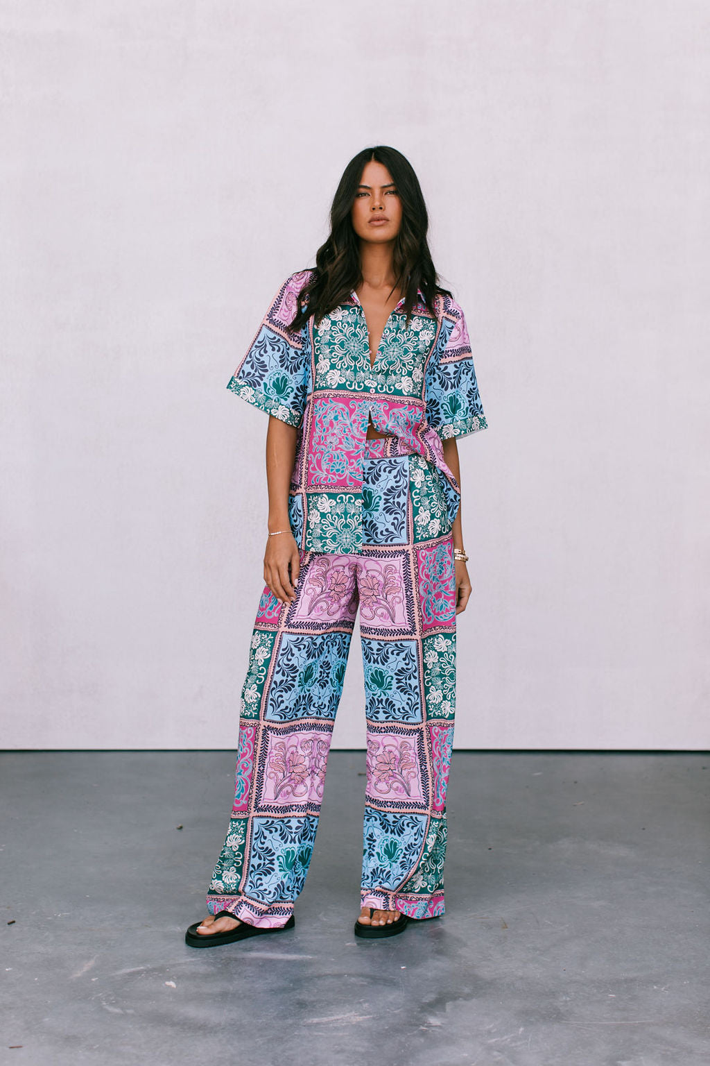 Loren Shirt - Paisely Tile Print