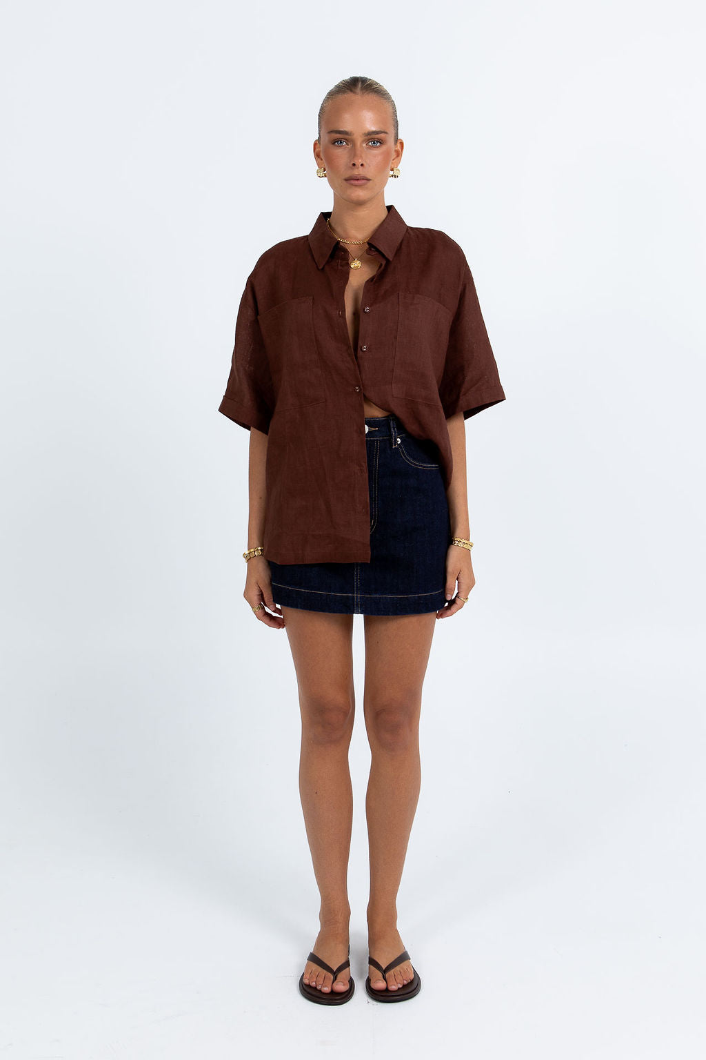 Santal Linen Shirt Chocolate