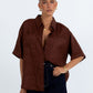 Santal Linen Shirt - Chocolate