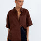 Santal Linen Shirt - Chocolate