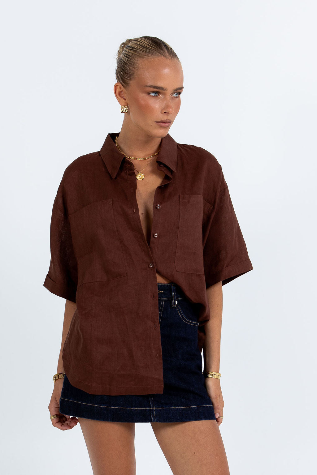 Santal Linen Shirt - Chocolate