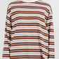 COMING SOON - Xina Long-sleeve Top - Cream/ Chocolate Stripe