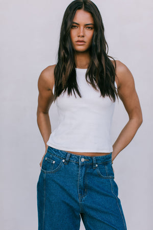 DISPATCH 07.05.25 - Janey Wide Leg Jeans - Dark Blue Wash