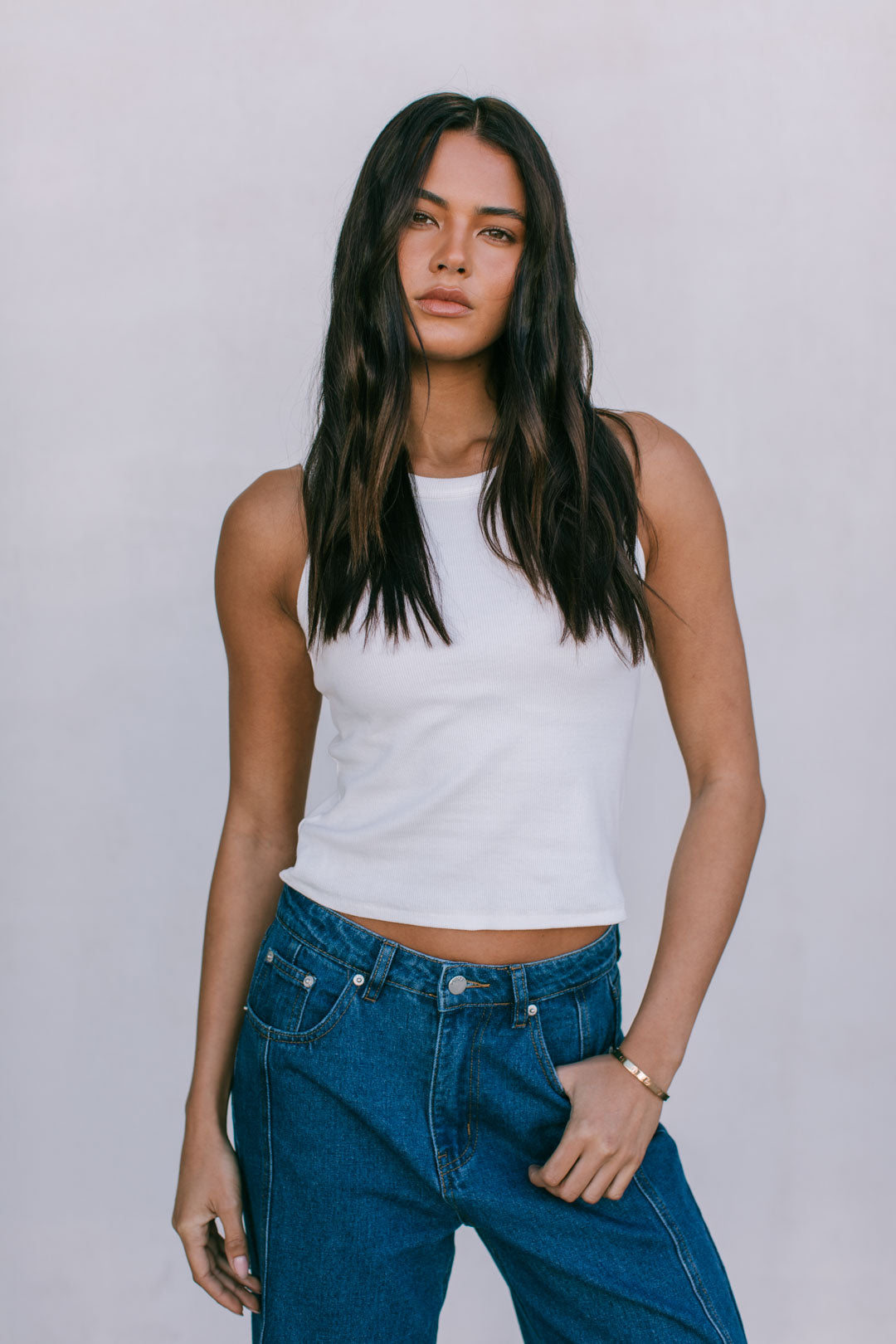Janey Baggy Leg Jeans Dark Blue Wash