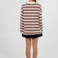 COMING SOON - Xina Long-sleeve Top - Cream/ Chocolate Stripe