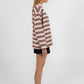 COMING SOON - Xina Long-sleeve Top - Cream/ Chocolate Stripe