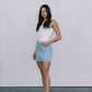 Erin Mini Denim Skirt - Light Wash Blue