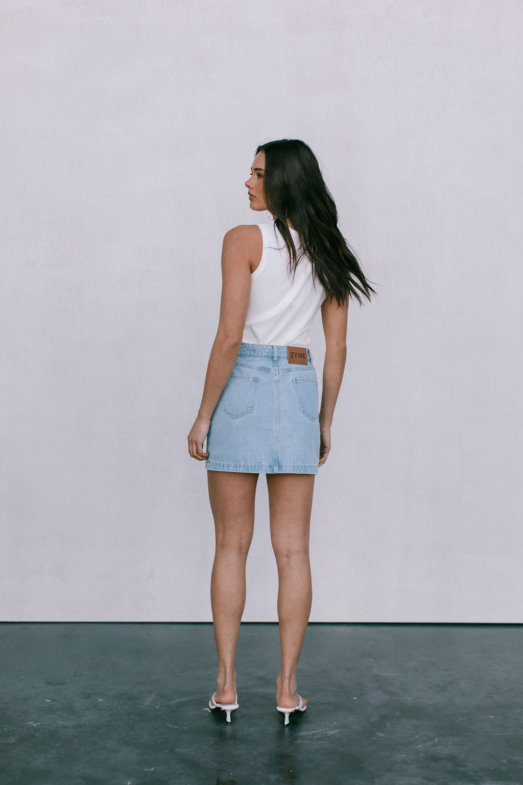 Erin Mini Denim Skirt - Light Wash Blue