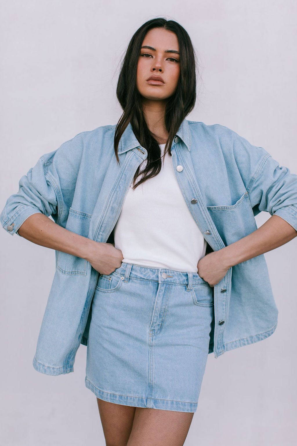 Erin Mini Denim Skirt Light Blue Wash