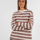 COMING SOON - Xina Long-sleeve Top - Cream/ Chocolate Stripe