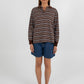 COMING SOON - Regan Long-sleeve Top - Chocolate/ Blue Stripe