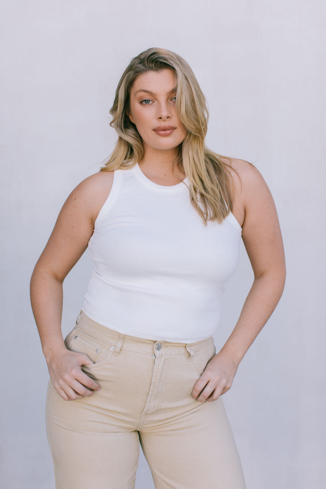 Carissa Wide Leg Denim Jeans Sand