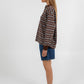COMING SOON - Regan Long-sleeve Top - Chocolate/ Blue Stripe
