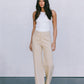 DISPATCH 07.05.25 - Carissa Wide Leg Denim Jeans - Sand