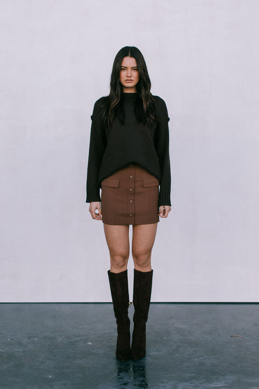 Zara Knit Jumper - Deep Chocolate Brown