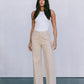 DISPATCH 07.05.25 - Carissa Wide Leg Denim Jeans - Sand