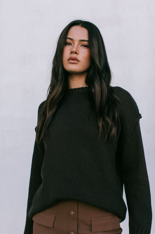 Zara Knit Jumper - Deep Chocolate Brown