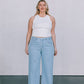 Janey Wide Leg Jeans - Light Wash Blue