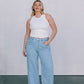 Janey Wide Leg Jeans - Light Wash Blue