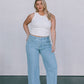 Janey Wide Leg Jeans - Light Wash Blue
