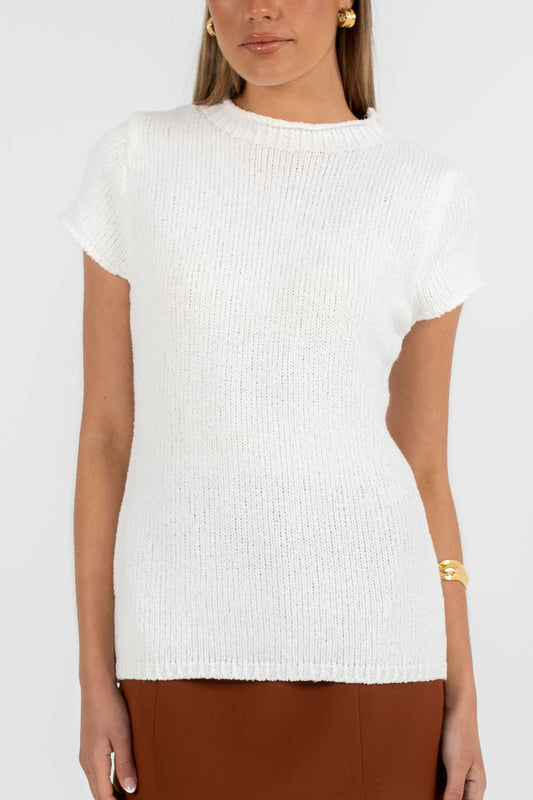 Devon Knit Top - White