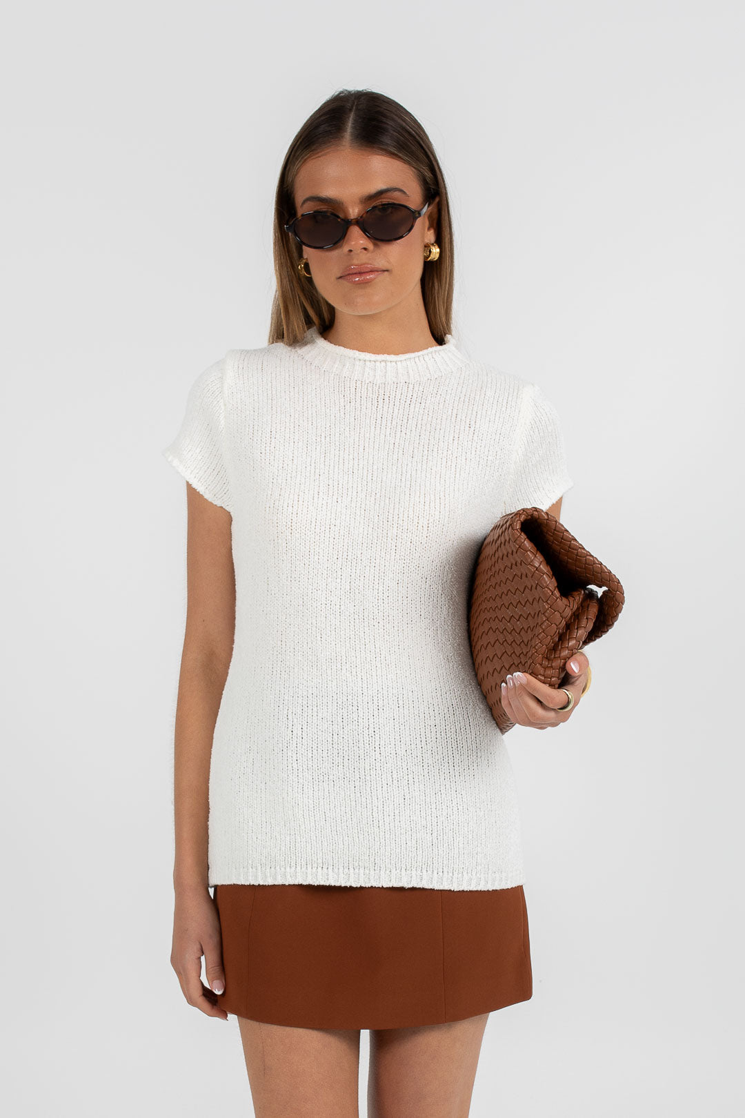 Devon Knit Top - White