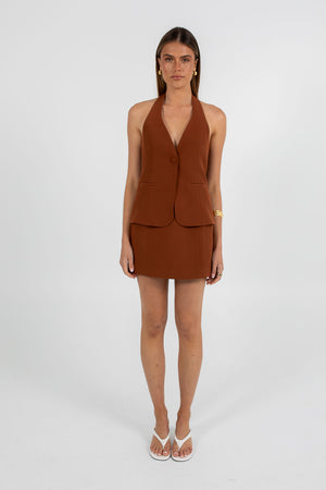 Nellie Mini Skirt - Brown