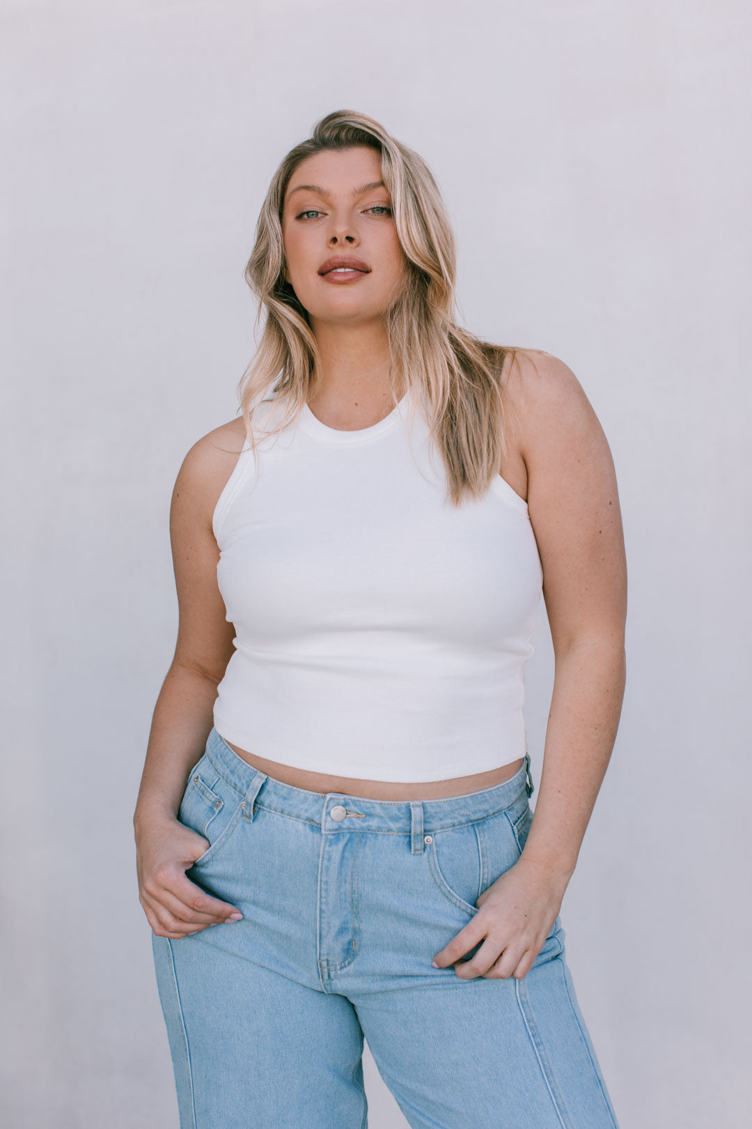 Janey Wide Leg Jeans - Light Wash Blue