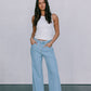 Janey Wide Leg Jeans - Light Wash Blue