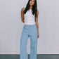 Janey Wide Leg Jeans - Light Wash Blue