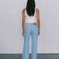 Janey Wide Leg Jeans - Light Wash Blue