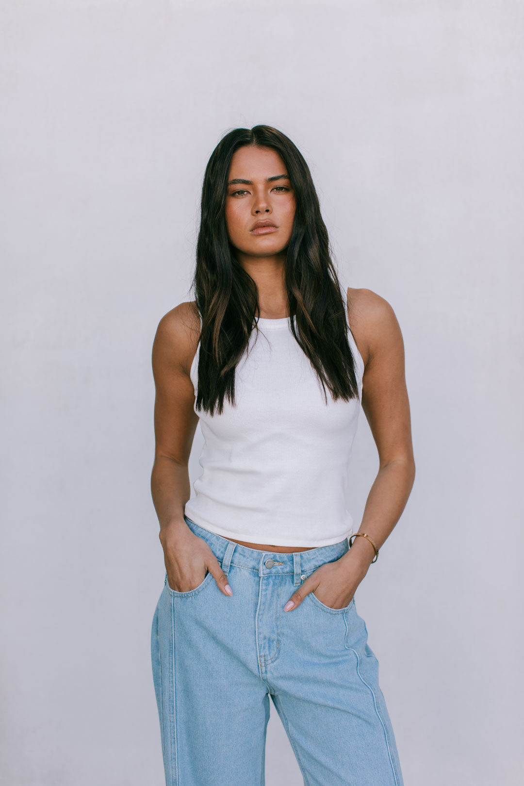 Janey Wide Leg Jeans - Light Wash Blue