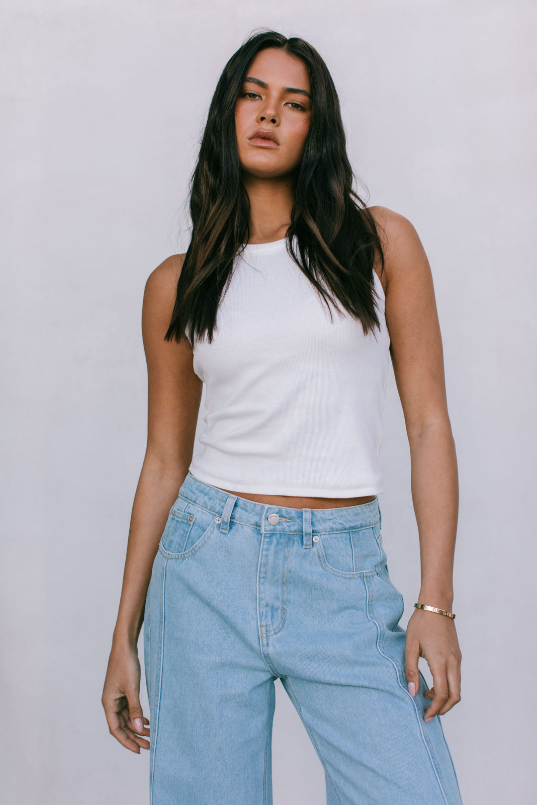 Janey Wide Leg Jeans - Light Wash Blue