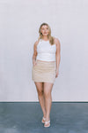 DISPATCH 07.05.25 - Erin Mini Denim Skirt - Sand