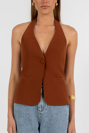 Oden Halter Top Brown
