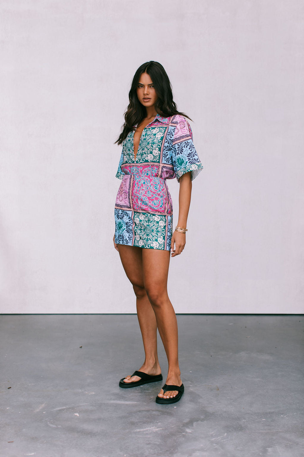 Loren Shirt - Paisely Tile Print