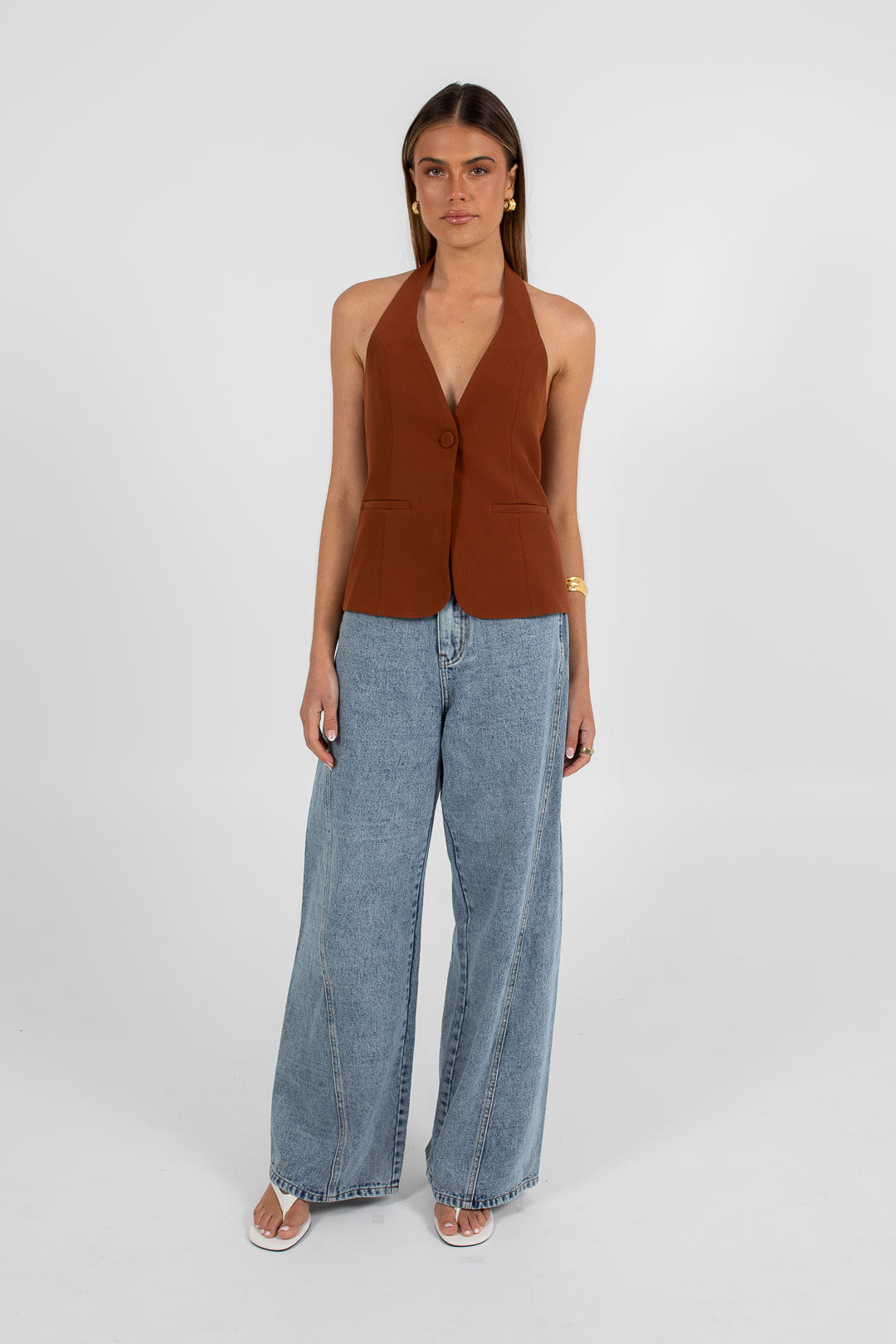 Oden Halter Top Brown