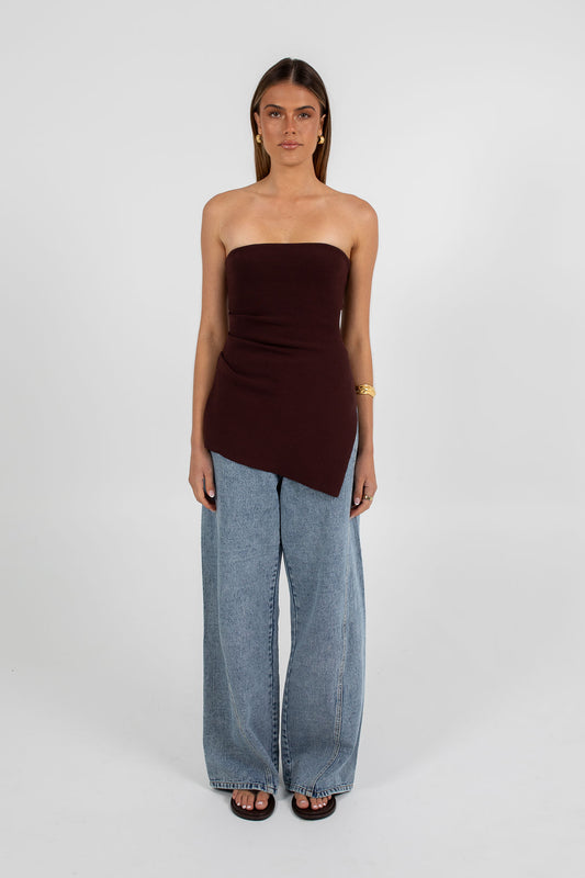 Darcie Strapless Top - Chocolate
